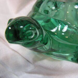 Green Glass Turtle Votive holder